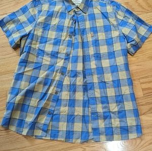Vintage men's Fjallraven short sleeve plaid shirt